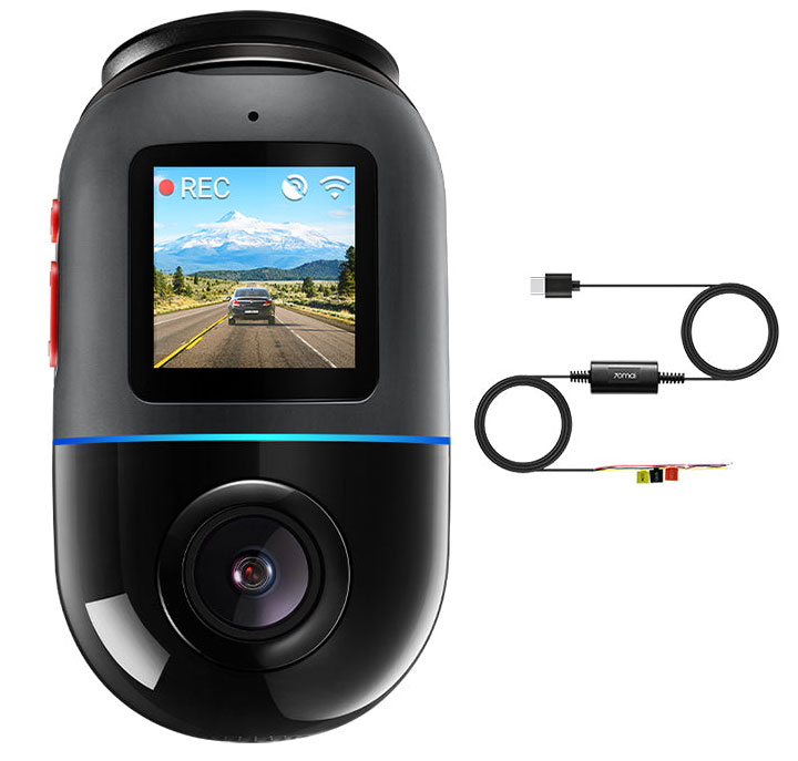 360-degree dash cam by 70mai with swiveling head